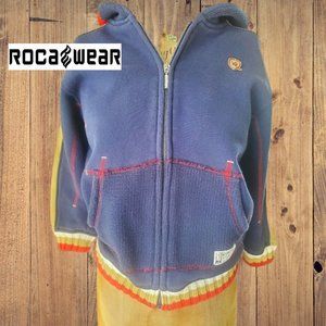 Vintage Rocawear 3/4 sleeve zip front hoodie small (small snag on hood see pics)